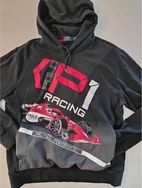 Polo Ralph Lauren P1 Racing PRL 067 Hoodie Mens Large Black